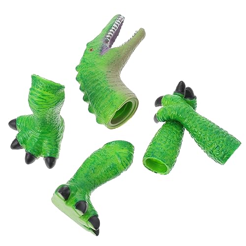 MOLUCKFU 1 Satz Dinosaurier-Fingerpuppe Geschichte erzählende Marionette Figuren Spielzeug Dino kinderspielzeug saurier Spielzeug Fun Toy Tiere Marionette Dinosaurier-Marionette Vinyl Green von MOLUCKFU