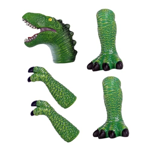 MOLUCKFU 1 Satz Dinosaurier-handpuppenspielzeug Spielzeuge Cartoon-fingerpuppen Bade Fingerpuppen Flexible Puppen Dinosaurier-fingerpuppen Tierfiguren Fingerspielzeug Green Vinyl von MOLUCKFU