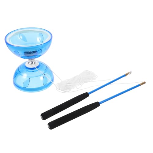 MOLUCKFU 1 Satz Doppelköpfiges Diabolo Spiele im Hinterhof Jonglieren federnd gießen diabolo für Endless Fun chinesisches Yo-Yo- Professionelles Diabolo weiches Gummi Blue von MOLUCKFU