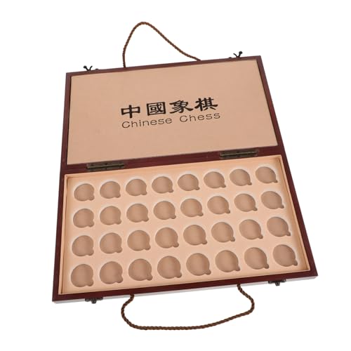 MOLUCKFU 1 Satz Elegantes Chinesisches Schachspiel Aus Holz, Spielbrett, Tragbares Handheld-Design, Interessantes Chinesisches Schach Aus Holz Für Erwachsene, Haushaltsschachspiel Für von MOLUCKFU