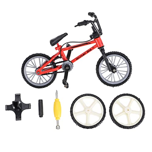 MOLUCKFU 1 Satz Fingerrad für kinderspielzeug Finger Bike Schreibtisch wohnraumdeko Fahrrad aus Fingerlegierung Finger-Mini-Fahrrad Desktop-Bike Plastik rot von MOLUCKFU