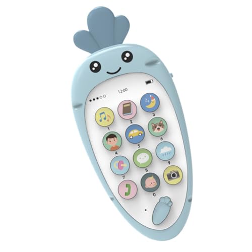 MOLUCKFU 1 Satz Früherziehung Zweisprachiges Smartphone Lernspielzeug Rollenspiel Telefon Kindertelefon Musikspielzeug Telefon Handy Spielzeug Telefone Für Kinder Blaue von MOLUCKFU