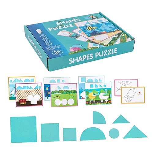 MOLUCKFU 1 Satz Geometrie-Puzzle Puzzles Puzzle Rätsel Zum Frühen Lernen Puzzlespiele Für Babys Geometrie-passendes Spielzeug Lernspielzeug Für Kinder Shape-Matching-Spiel Hölzern von MOLUCKFU