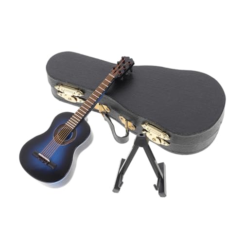 MOLUCKFU 1 Satz Gitarrenmodell Mini-Puppenhaus Spielzeug Simulationsgitarrenspielzeug Mini-Dekor Schreibtisch Dekoration Klassische Gitarre Mini-Gitarre Miniatur Gitarre ，， Blue von MOLUCKFU