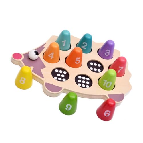 MOLUCKFU 1 Satz Igel-Puzzle Kinderspielzeug Vorschulspielzeug Zahlen-Intelligenz-Spielzeug Puzzle-Spielzeug Farberkennungsspielzeug Angelspiel Zählen Zahlen-Match-Puzzle Hölzern Colorful von MOLUCKFU