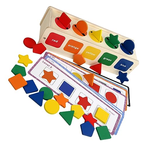 MOLUCKFU 1 Satz Klassifikations-lernbox Für Babys Zur Farberkennung Holzspielzeug Für 2 Jährige Puzzle Zur Farbklassifizierung Kunsthandwerk Für Hölzern von MOLUCKFU