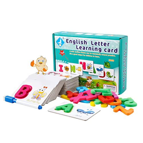 MOLUCKFU 1 Satz Kognitives Spielzeug Lernspielzeug Für Kleinkinder Puzzle-Spielzeug Rechtschreibung Wörter Spiel Wörter Rechtschreibspiel Kinderspielzeug Alphabet-Karte Bambus Green von MOLUCKFU