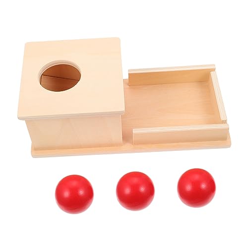 MOLUCKFU Montessori Holzspielzeug Set 1 Set Mit Holzbox Und 3 Farbigen Bällen Für Frühe Der Hand Augen Koordination Und Kognitive Entwicklung Bei Kleinkindern Ideales von MOLUCKFU