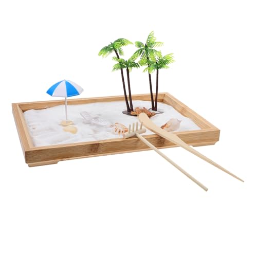 MOLUCKFU 1 Satz Ocean Beach Sandtisch bastelzeug Sand sandbild sandpainting sandspielzeug spielsachen Toy Bausatz Mikrofigur Ocean Sea Life Mini-Sandkasten Sandlandschaft hölzern von MOLUCKFU