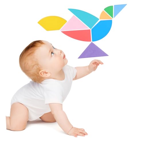 MOLUCKFU 1 Satz Pädagogisches Spielzeug Kinderspielzeug Reisespielzeug Für Kleinkinder Einfaches Tangram Tangram-blöcke Tangram-Puzzle-Spiele Kinder-Tangram Lernspielzeug Für Kinder von MOLUCKFU