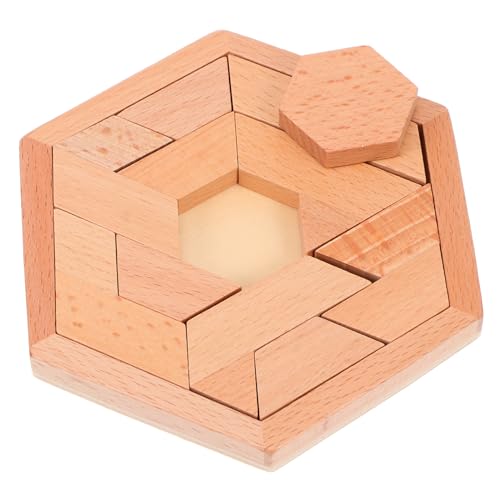 MOLUCKFU 1 Set Holzsechseck-Puzzle-Form-Puzzle-Spielzeug Für Jungen Und Mädchen Frühes Lernen Von Puzzles Zur Problemlösung Bei Motorischen Fähigkeiten von MOLUCKFU