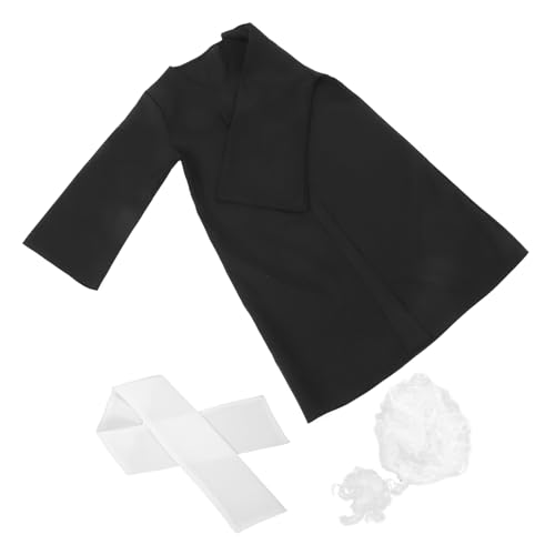 MOLUCKFU 1 Satz Richteruniform für Wissenschaftler Kostüm Piratenzubehör für perücke Richtermantel für Kleinkinder Karriere-Rollenspielkostüm Polyester Black von MOLUCKFU