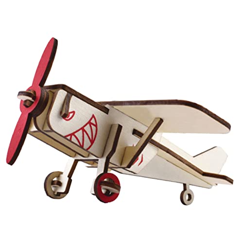 MOLUCKFU 1 Satz Segelflugzeug Flugzeug 3D-Puzzles Gehirnspielzeug Mechanisches Modellflugzeug 3D-rätsel Handgefertigtes Zusammengebautes Flugzeugmodell Puzzlematte Hölzern Beige von MOLUCKFU