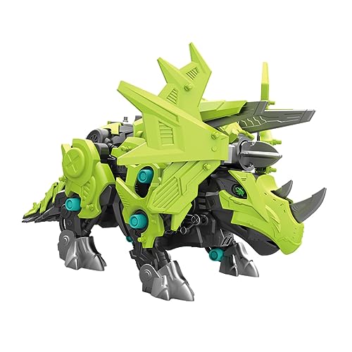 MOLUCKFU 1 Satz Simulation Triceratops Kinderspielzeug Kopf Spielzeug Puzzle-Spielzeug Mechanisches Spielzeug Tiere Bauen Spielzeug Zusammen Spielzeug Bauen Tyrannosaurus-Modelle Green Abs von MOLUCKFU