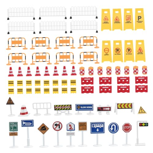 MOLUCKFU 1 Satz Simulierte Verkehrsbarrikaden Autospielmatten Für Kinder Kfz-fußmatten Kuchen Spielzeug Spielen Kinderspielzeug-verkehrsschilder Straßensperre Spielzeug Jungs Mini Plastik von MOLUCKFU