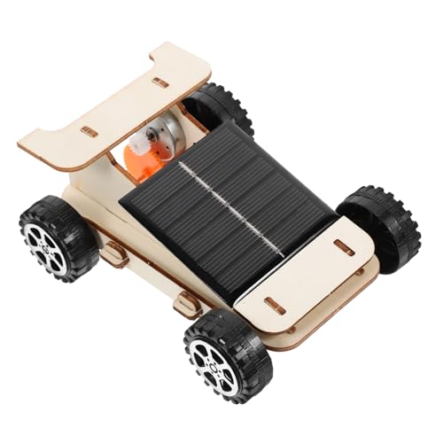 MOLUCKFU 1 Satz Solare Vorbau-Kits für Kinder Auto-Bausatz Autobausätze Spielzeug für Kinder kinderspielzeug Puzzlematte Solarauto-Experiment-Requisite Solarauto zusammenbauen Holz von MOLUCKFU