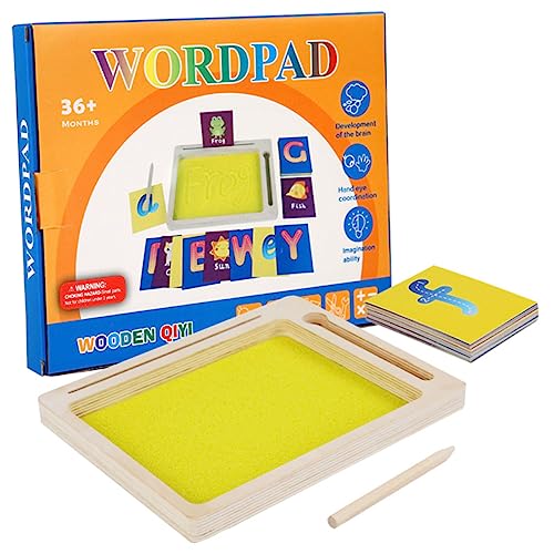 MOLUCKFU 1 Satz Spielzeug Zum Sandmalen Sandvorräte Sandhandwerk Farbige Sandmalerei Sandkissen Zum Lackieren Sandverfolgungstablett Neuartiges Sandspielzeug Kidcraft-spielset Holz von MOLUCKFU