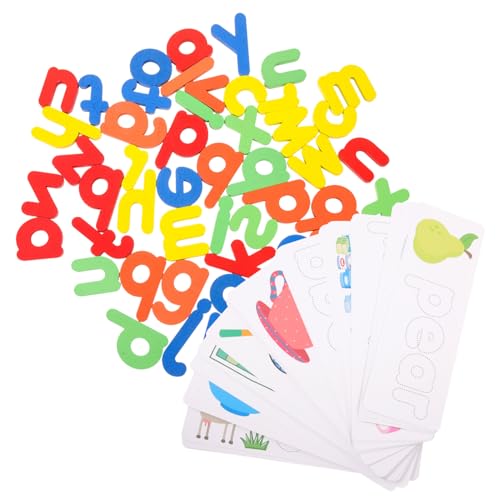 MOLUCKFU 1 Satz Zahlen-Buchstaben-paarung Englisches Kartenspielzeug Frühe Nummernerkennung Zahlenbrettspiel ABC-bodenrätsel Nummernbodenrätsel Lernspielzeug Für Kinder Papier Colorful von MOLUCKFU