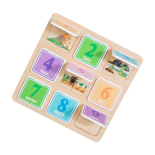 MOLUCKFU 1 Satz Zahlen Puzzle Lernspielzeug -rätsel Kindererziehung Spielzeug Kinder-Puzzle-Spielzeug Blockpuzzles Für Kleinkinder Puzzle-Spielzeug Für Kinder Tierische Rätsel Holz von MOLUCKFU