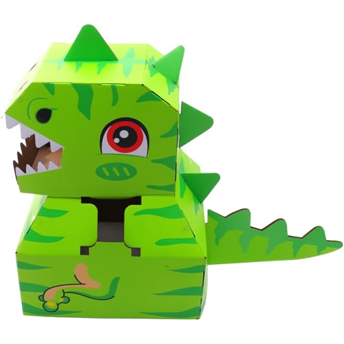 MOLUCKFU 1 Satz tragbarer Karton bastelset basteln für Lernspielzeug Costumes for puzzl tragbare Dinosaurier aus Papierkarton tragbares DIY- für Green von MOLUCKFU