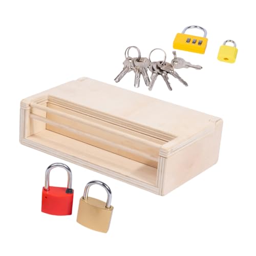 MOLUCKFU 1 Set „Unlock The Box“ Vorschulspielzeug Passendes Spielzeug Interaktives Kleinkindspielzeug Holzspielzeug Für Kleinkinder Interaktives Lernspielzeug Kinderspielzeug Zum Anfassen von MOLUCKFU