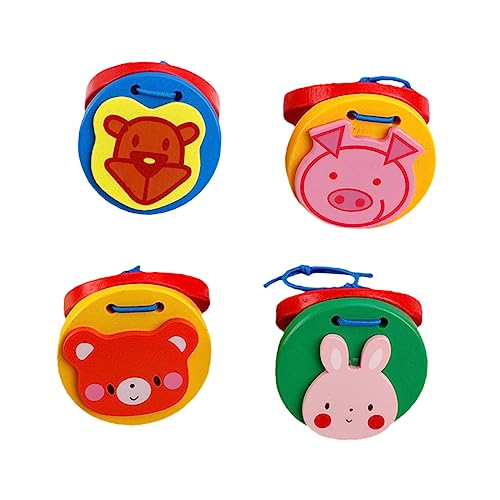 MOLUCKFU 1 Set 4 Stück Kastagnetten Babymusik Soundspielzeug Kinderspielzeug Kindermusikinstrument Spielzeug Für Kinder Fingerschlaginstrument Kinderspielzeug Kinderspielzeug von MOLUCKFU