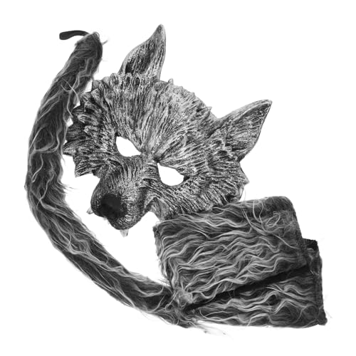 MOLUCKFU 1 Set Anzug Dekorative Maske Cosplay Zubehör Tier Cosplay Cosplay Prop Wolf Cosplay Cosplay Kit Festival Handschuhe Cosplay Wolf Maske Cosplay Versorgung von MOLUCKFU