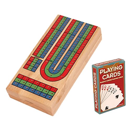 MOLUCKFU 1 Set Cribbage Kartenspiel Punktespielbrett Cribbage Tischspiel Party Tischspiel Aus Massivholz Spielbrett Aus Massivholz Tisch Cribbage Brett Cribbage Brett Lustiges von MOLUCKFU