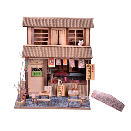 MOLUCKFU 1 Set DIY Holzhaus Puzzle Spielzeug Puzzle Hausmodelle Kinder Pädagogisches Spielzeug von MOLUCKFU