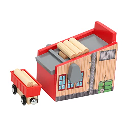 MOLUCKFU 1 Set Holzfällerzubehör Entwicklungsspielzeug Puzzlespielzeug Kind DIY Spielzeug Holzfällerlager Blöcke Zugset Kinderspielzeug Kinderspielzeug Lernspielzeug Geburtstag Holz von MOLUCKFU