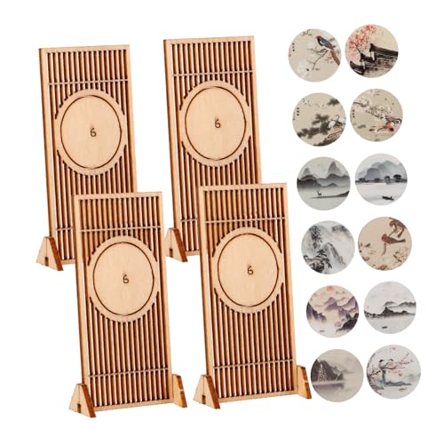 MOLUCKFU 1 Set Mini Bildschirm DIY Chinesische Faltplatte Chinesischer Bildschirm Modell DIY Mini Raumteiler Modell Gong Fu Tee Dekoration Chinesische Kunst Teiler Bildschirm Spielzeug von MOLUCKFU