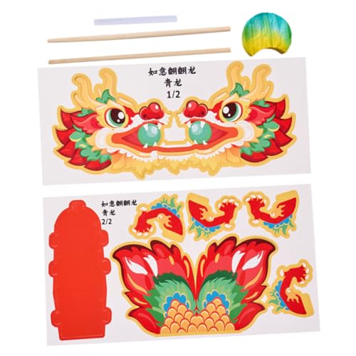 MOLUCKFU 1 Set Papierdrachenspielzeug Chinesisches Papierdrachendekor Neujahrsdrachengirlande Neujahrszubehör Papierdrachen Bastelsets Papierdrachen DIY Bastelsets Neujahrsdekore von MOLUCKFU