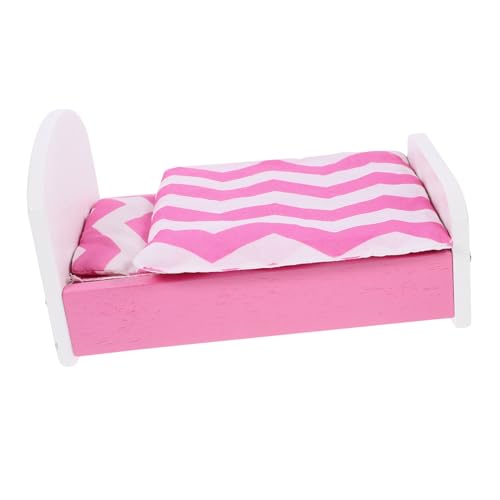 MOLUCKFU 1 Set Puppenbett Mädchen Spielzeug Bett Für Puppe Miniaturbett Puppe Minibett Puppenhaus Winziges Bett Minihaus Versorgung Bett Ornament Puppenhaus Minimöbel Puppenhausbett von MOLUCKFU