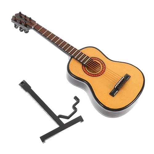 MOLUCKFU 1 Set Puppenhaus Mini Holzgitarre Modell Miniatur Musikinstrument Für Puppenhäuser Spielhaus Spielzeug Und Foto Requisiten Naturfarben von MOLUCKFU