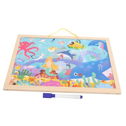 MOLUCKFU 1 Set Puzzle Spielzeug Kinder Puzzle Kinder Puzzles Lustiges Spielzeug Meerestier Spielzeug Spiel Spielzeug Pädagogisches Puzzle Spielzeug Cartoon Holz Puzzle Lern Puzzle von MOLUCKFU