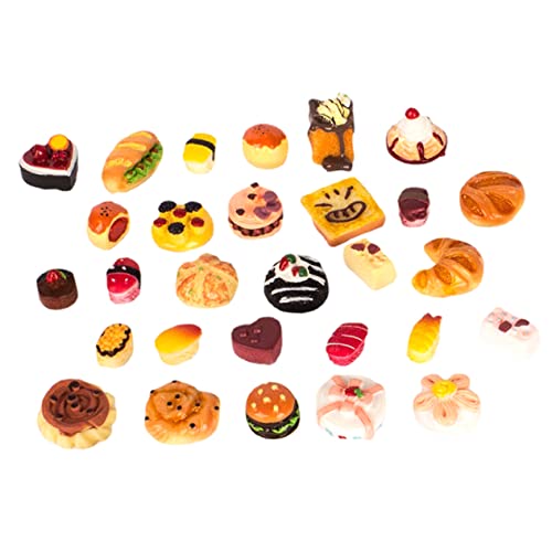 MOLUCKFU 1 Set Simuliertes Brot Lebensmittelspielzeug Kuchenzubehör Kuchendekoration Miniatur Rollenspielspielzeug Mini Häuser Kuchendekorationen Gefälschte Dessert Miniaturen von MOLUCKFU