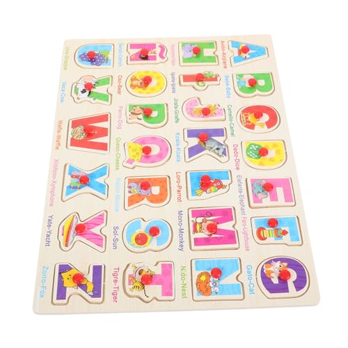 MOLUCKFU 1 Set Spanisch Puzzle Puzzles Für Kinder Puzzles B Spielzeug Puzzle Puzzles Spielzeug Intelligentes Spielzeug Alphabet Brett Spanisch Passendes Brett Puzzle Für Holz von MOLUCKFU