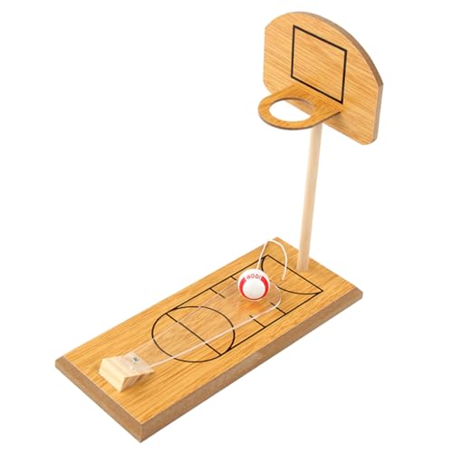 MOLUCKFU 1 Set Tischbasketball Mini Bowling Mini Basketballball Finger Basketballspiel Indoor Spielset Indoor Basketbälle Spielzeug Mini Basketballspielzeug Aus Holz Hellbraun von MOLUCKFU