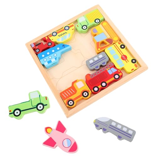 MOLUCKFU 1 Set Transportfahrzeug-Puzzle Für Kinder, Klobiges Holzpuzzle Für Kleinkinder Im Vorschulalter, Lehrspielzeug Für Die Entwicklung Kognitiver Fähigkeiten Und von MOLUCKFU