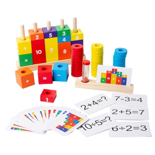 MOLUCKFU 1 Set Vorschulkinder Bausteine ​​Kleinkind Kinderspielzeug Kinder Lernspielsachen Pädagogisches Mathematikspielzeug Arithmetik Lehrmittel Kinder Mathematikspielzeug Papier Bunt von MOLUCKFU