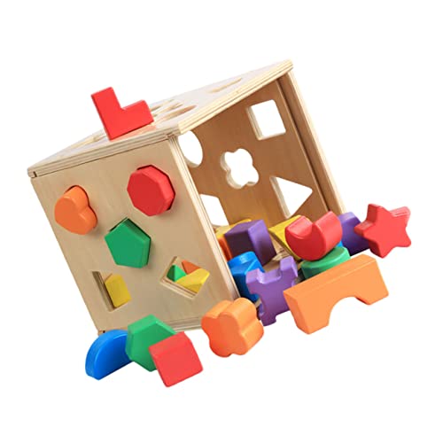 MOLUCKFU 1 Set Wood Funny Matching Game Toy Building Blocks Spielen Kognitives Spielzeug Für Kind von MOLUCKFU