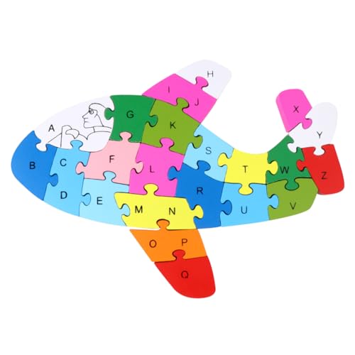 MOLUCKFU 1 Stück 26 Bausteinspielzeug Spielzeug für Kinder Puzzle für Kinder Kinderrätsel kinderspielzeug Kinder Spielzeug Puzzlematte Kinder rätseln Puzzle-Spielzeug aus Holz Bambus von MOLUCKFU