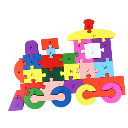 MOLUCKFU 1 Stück 26 Kinder rätseln Kinderpuzzle Bausteinspielzeug Gehirnspielzeug Cartoon-Puzzle Puzzle-Puzzle Spielzeug für Kinder kinderspielzeug Puzzlematte Puzzle-Spielzeug Bambus von MOLUCKFU