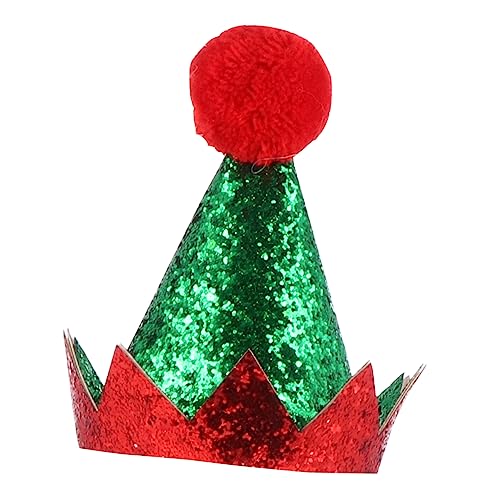 MOLUCKFU 1 X Weihnachtsmütze Für Kinder Glitzernde Stoff Geburtstagskostüm Mütze Mit Weihnachtsmütze Für Jungen Grün von MOLUCKFU