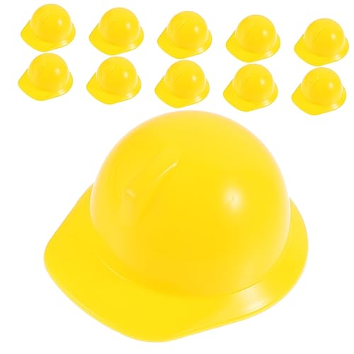 MOLUCKFU 10 Stück Kinder Baukappe Gelb Kreativer Mini Helm Mini Helme Abs Mini Bauhelm von MOLUCKFU