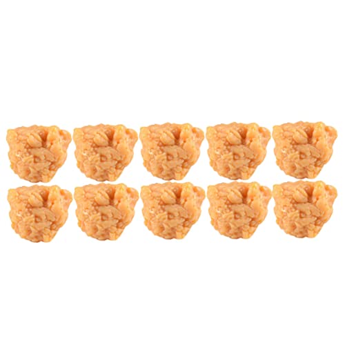 MOLUCKFU 10 Stück Simulation Hühner Gebratene Chicken Nuggets Modell Huhn Huhn Realistische Chicken Nuggets Gefälschte Lebensmittel Kunststoff Gebratene Chicken Nuggets Lebensmittel von MOLUCKFU