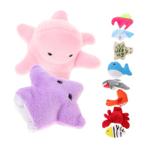 MOLUCKFU 10 Stück Teiliges Cartoon Fingerpuppen aus Plüsch Niedliche Meeres-Tier Handpuppen für Interaktive Kreativität und Kommunikation MOLUCKFU 10 Stück Teiliges Cartoon Fingerpuppen aus Plüsch Niedliche Meeres-Tier Handpuppen für Interaktive Kreativität und Kommunikation von MOLUCKFU