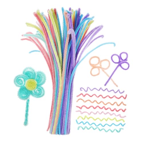 MOLUCKFU 100 Stück Macaron Farbige Twist Bar Chenille Sticks Fuzzy Craft Sticks Fuzzy Craft Stiele DIY Gedrehte Stange DIY Zubehör Chenille Stiele Chenille Draht Flexible Stäbchen Zum von MOLUCKFU