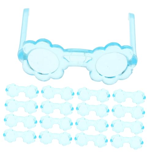 MOLUCKFU 100st Spielzeug Kreative Puppensonnenbrille Puppen-Foto-Requisiten Dekorative Puppenbrille Mini-brillenmodelle Stilvolle Brillenrequisiten Modische Brillendekore Sky-Blue Plastik von MOLUCKFU