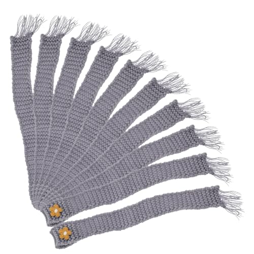 MOLUCKFU 10St DIY Mini-Schal Mini-Hausaccessoire klein Mini-Strickschal Hamsterschal kuschelig cutermesserser basteln bastelset Mini-Hauspuppenschal Puppenschal selber Machen Baumwolle Grey von MOLUCKFU